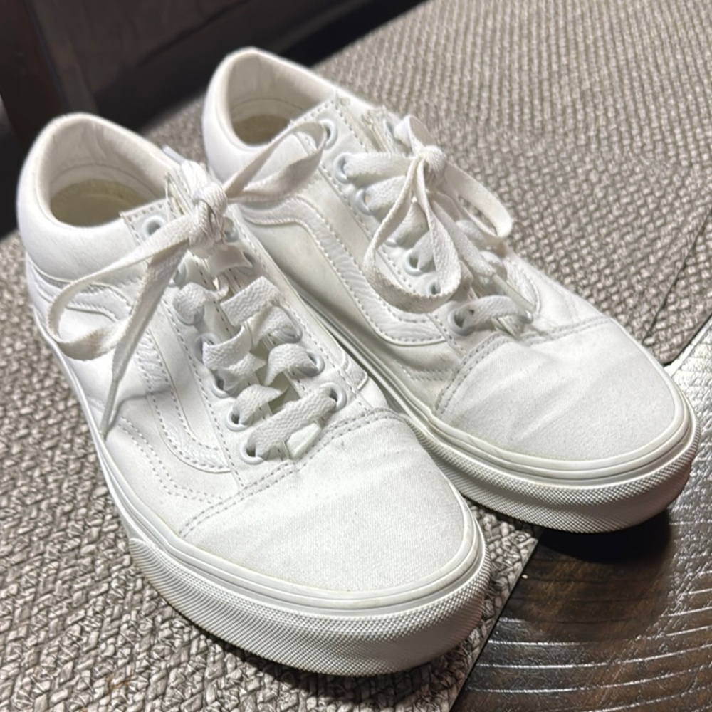 White Old Skool Vans